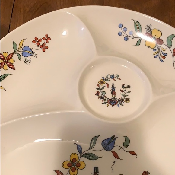 Iva Lure by Crooksville partitioned platter - Picture 3 of 4